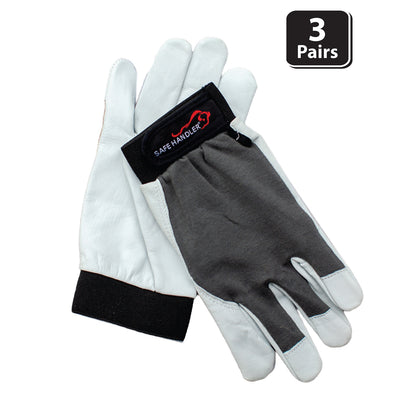 Wing Thumb Gloves with Reinforced Finger Assembly Protection, White