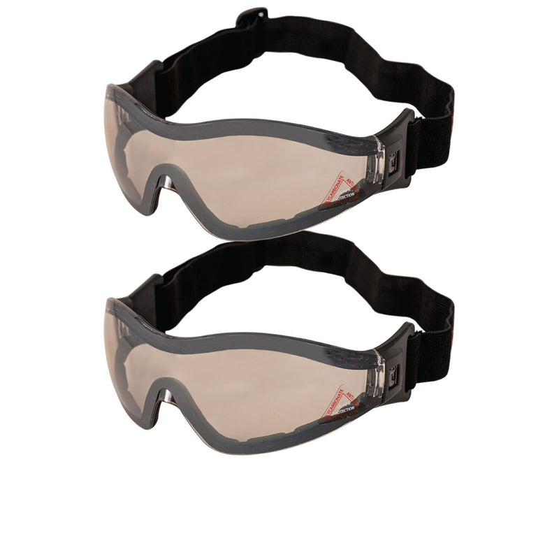 Mirage Safety Glasses with Adjustable Elastic Band, Anti Scratch-Fog Lens